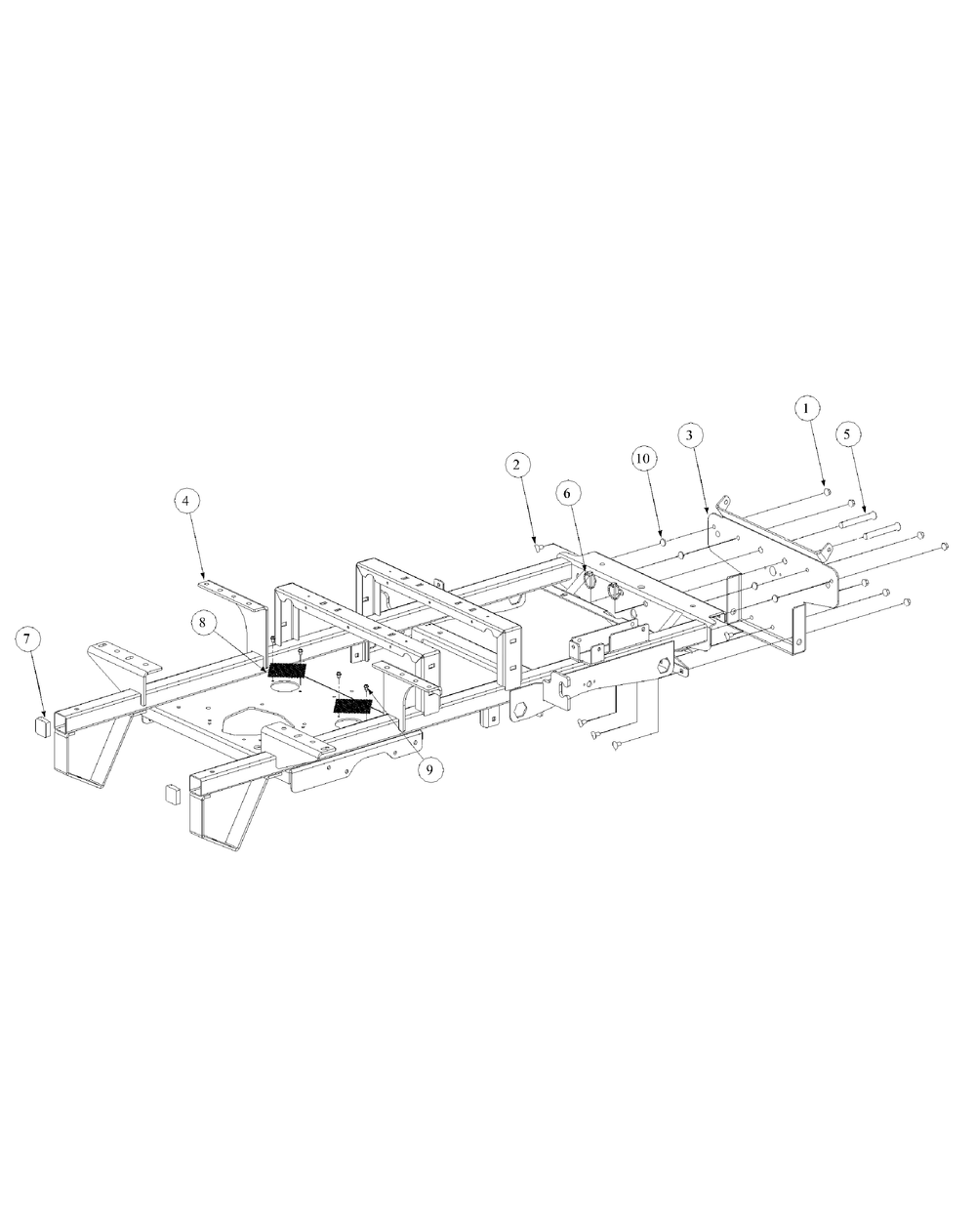 Frame Assembly Diagram and Parts List for M60-KH 53AB5BDX750-27-HP Cub Cadet Lawn Tractor